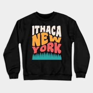 Ithaca New York State Parks Hiking Camping Crewneck Sweatshirt